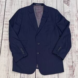 Holland & Sherry Bespoke Navy Super 130s Wool Blazer 38R Double Vents